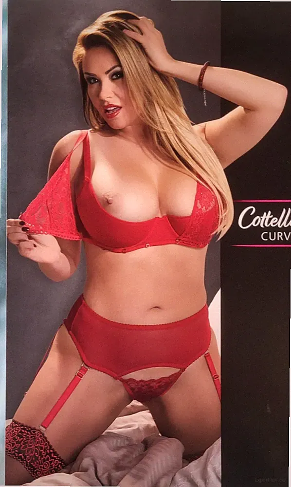 Queen Size Straps BH-Set 90 F Büstenhebe Bügel rot dessous "Shellyy"- ungeöffnet