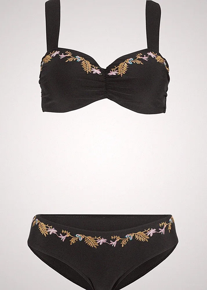 R-Ware Neu Bügel Bikini Set Gr. 36 (70) C Schwarz Badeanzug Schwimm-Bade-BH