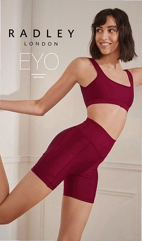 Radley London x EYO Sport BH Top Merlot Gr. L Nachhaltig Gym Activewear