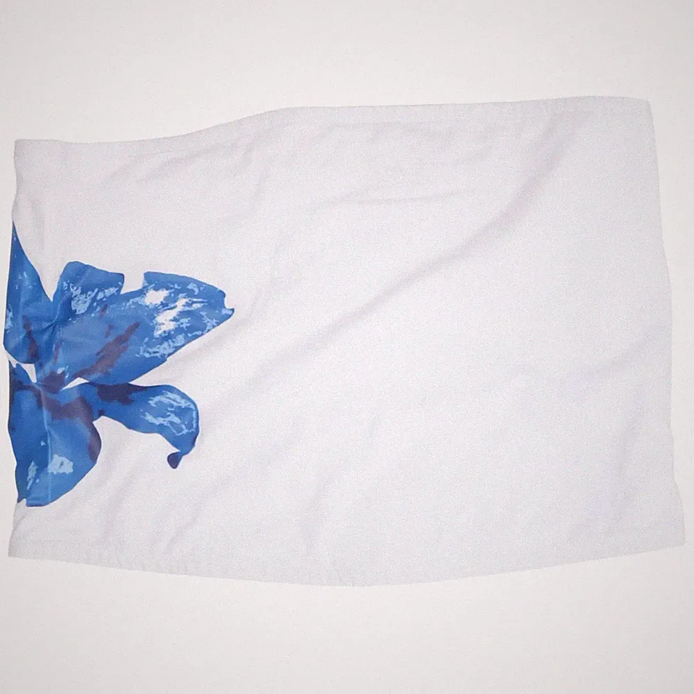 Rainbow, Bandeau-BH, Größe: 44/46, Weiß/Blau, Baumwolle/Elasthan, Blumen #9WM