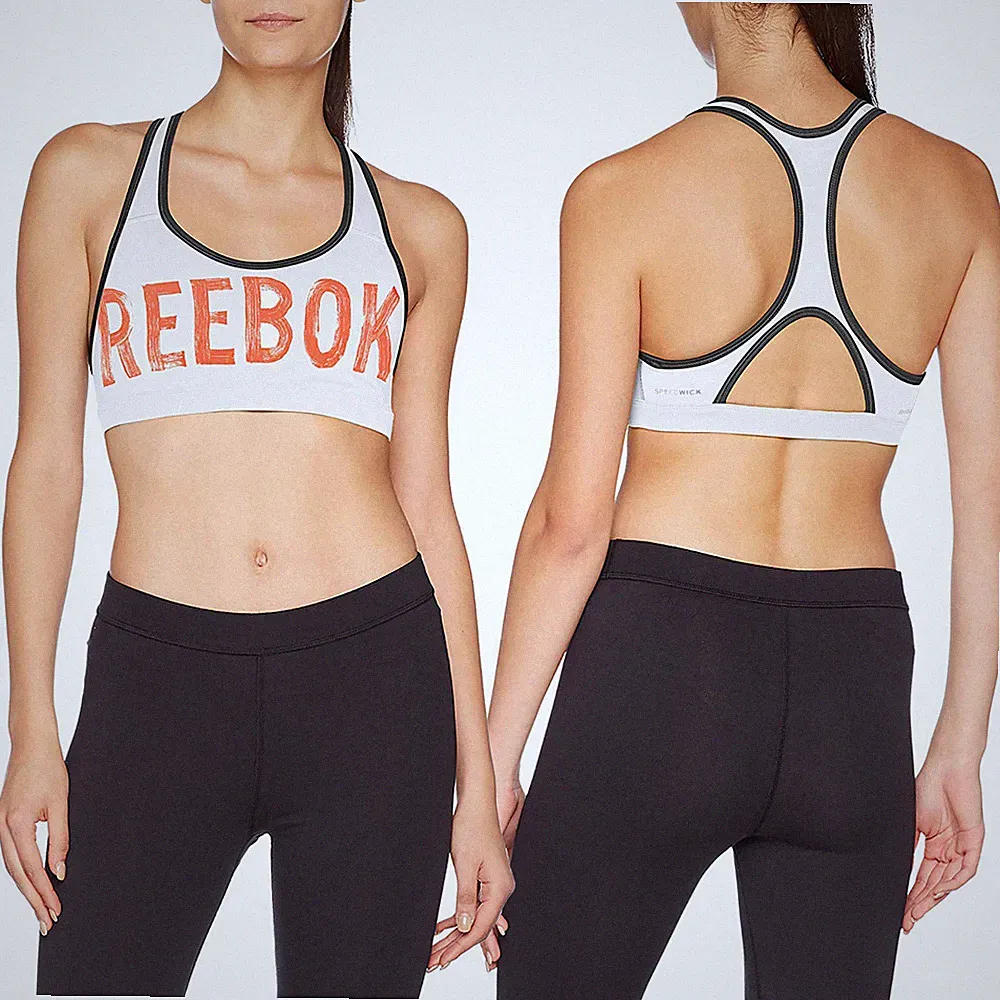 Reebok Hero Racer Brand Bra Damen Sport BH Bustier Top Gr. 2XS Weiß NEU