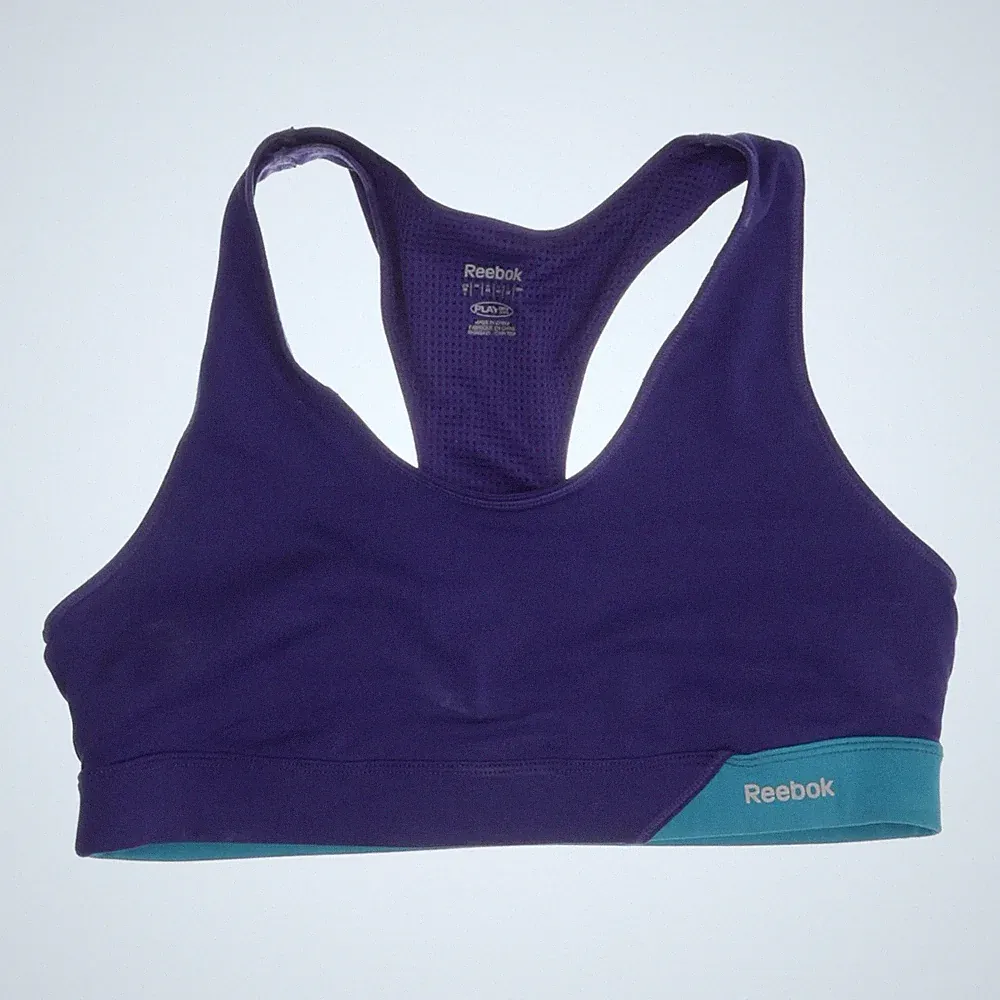 Reebok, Sport-BH, Größe: M, Blau/Türkis, Elasthan/Polyester, Gepunktet #DKP