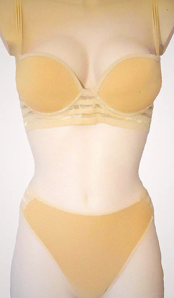 Rien Lingerie TWIST T-shirt Bügel BH SET Gr.75A & Gr.38 Tanga SAND cup gemoldet