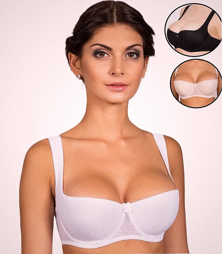 Rosme Balconette BH mit Bügel gepolstert Halbschale Dirndl BH Dessous 75-110