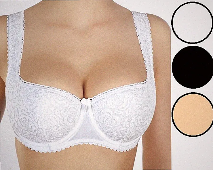 Rosme Balconette Bügel BH weiß schwarz beige Halbschale gepolstert Dirndl BH Neu