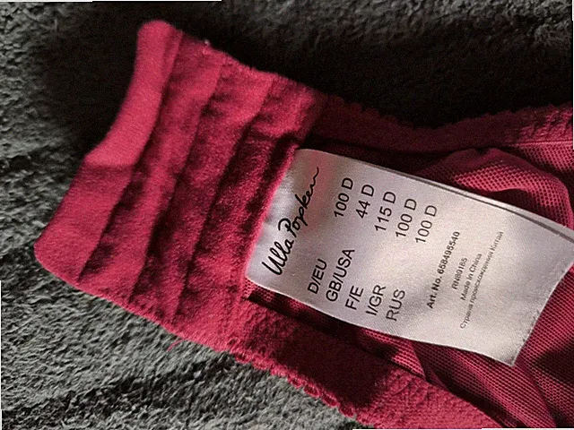 Roter TshirtBH von Ulla Popken Gr. 100D, 4 Ösen, Breite Träger