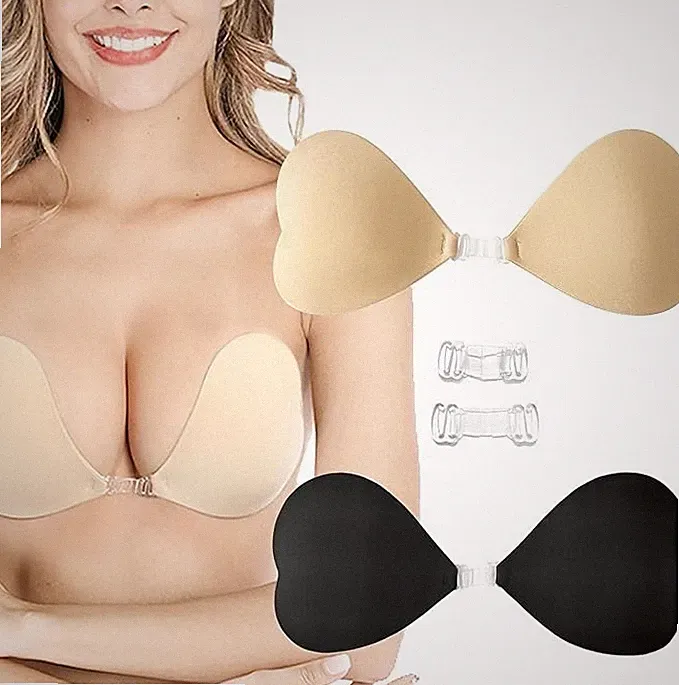 Rückenfreier Push Up BH Trägerlos Stick On BHs Gr. L passt C - D Cups * 2er Pack *