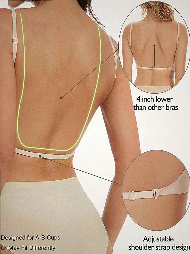 Rückenfreier, trägerloser BH für Damen Ideal für Sommerkleider und Billig24