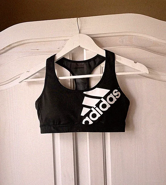 Running High Support ADIDAS Sport-BH Crop Top Bustier Bralette Print S Schwarz