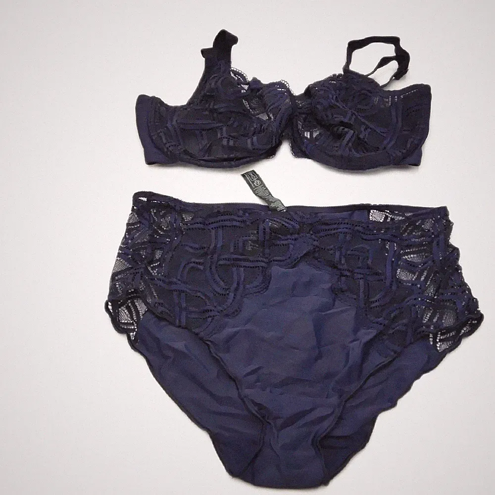 Sans Complexe Damen BH Büstenhalter Dessous Elise Komfort Blau Marine 95E