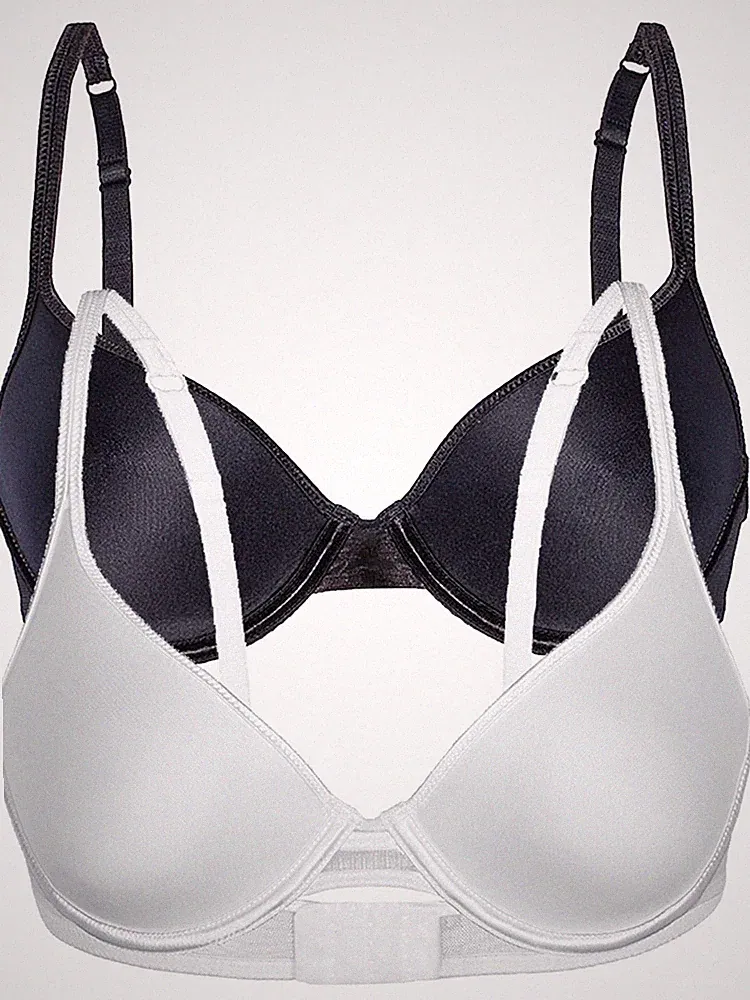 Sassa 24678 2er Pack Bügel BH mit Spacer Cup in Schwarz Weiss Haut