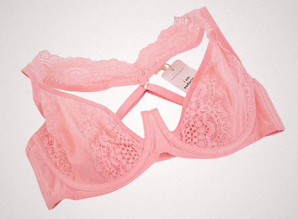 SCANDALE Le Balconnet Balconette BH 85D Spitze Koralle Pink V-Form