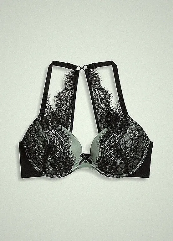 Schalen BH Gr. 90 Cup B Grün Schwarz Damen Unterwäsche Bra Neu
