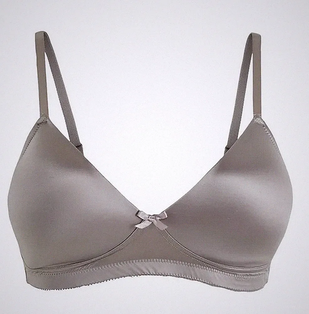 Schalen BH grau Cup C schmale Träger glänzend ohne Bügel Gr 70 - 95 neu 7428