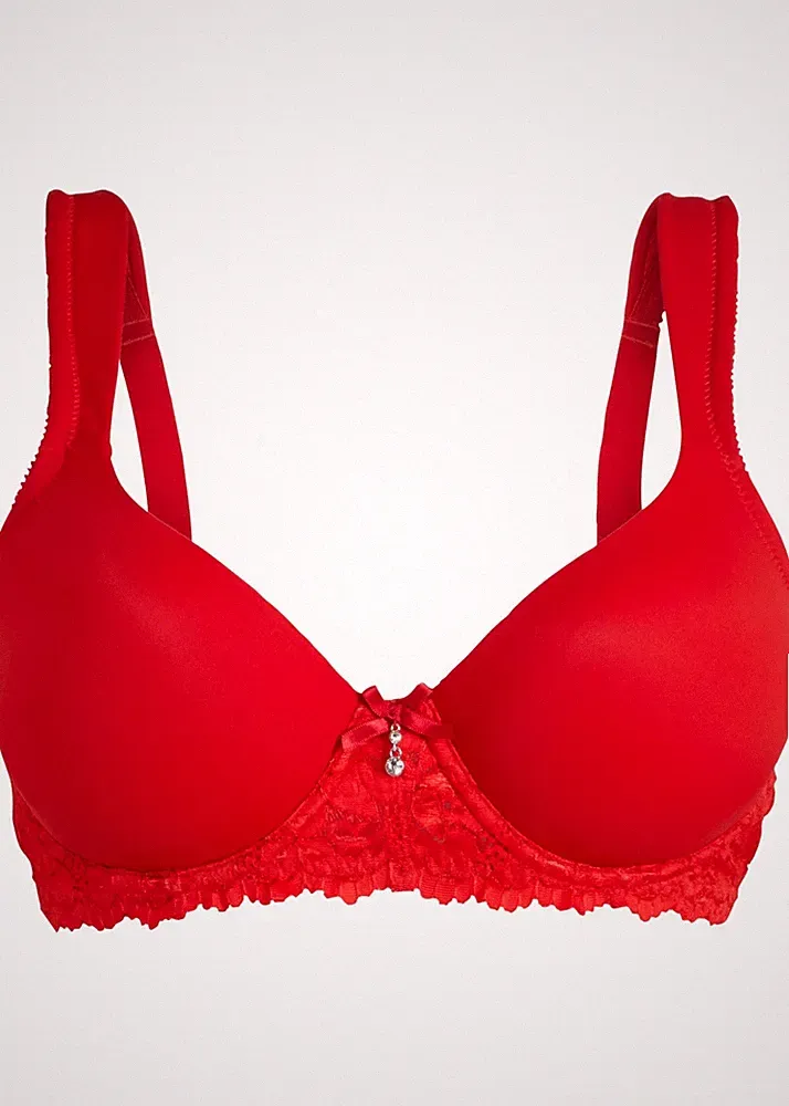 Schalen BH mit Bügel Gr. 105 Cup B Salsarot Damen-Unterwäsche Bra R-Ware Neu