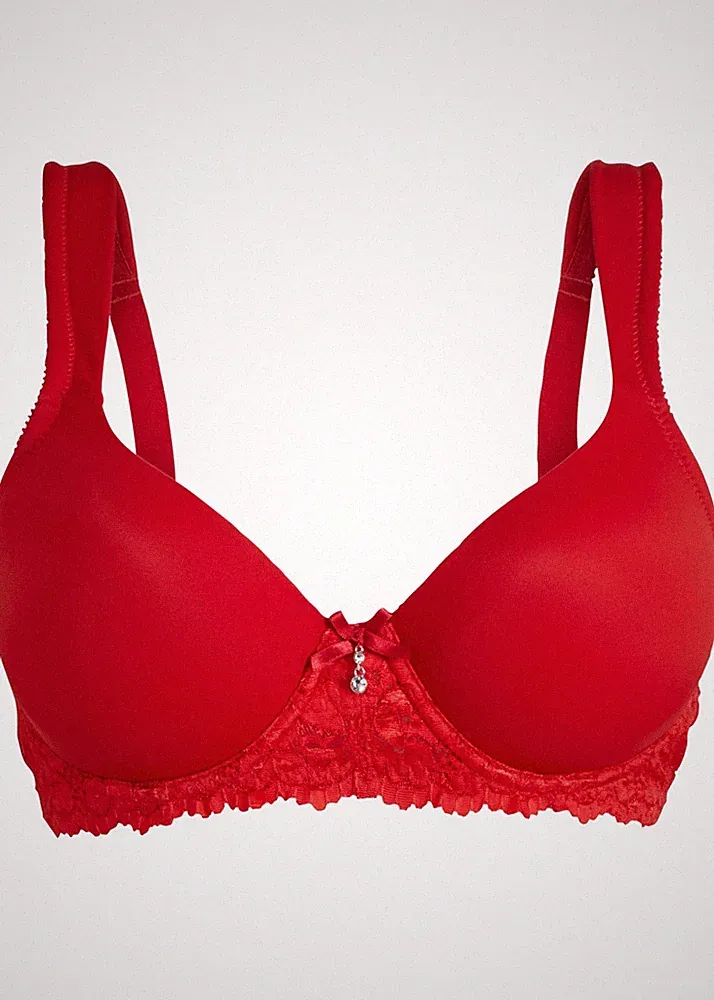 Schalen BH Mit Bügel Gr. (105) D Rot Damen-Bra Oberteil Neu*