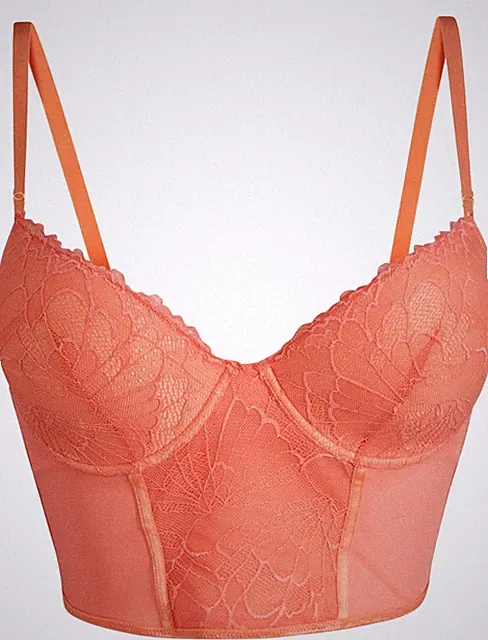 Schalen BH mit Bügel Gr. 85 Cup C Lachsorange Unterwäsche Bra Unterhemd Neu*