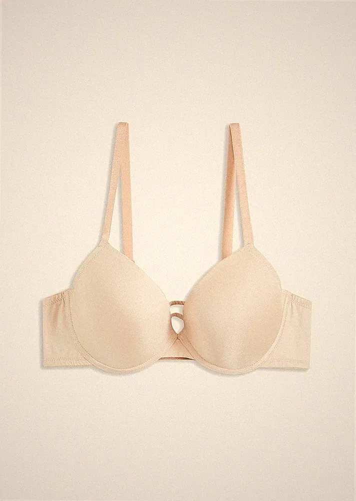 Schalen-BH mit Bügel Gr 85 (D) Beige Damen Bra Unterwäsche Dessous Neu*
