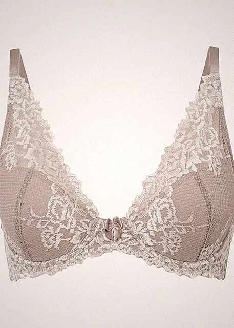 Schalen BH mit Bügel Gr. (90) D Taupe Puderweiss Damen-Unterwasche Oberteil Neu*