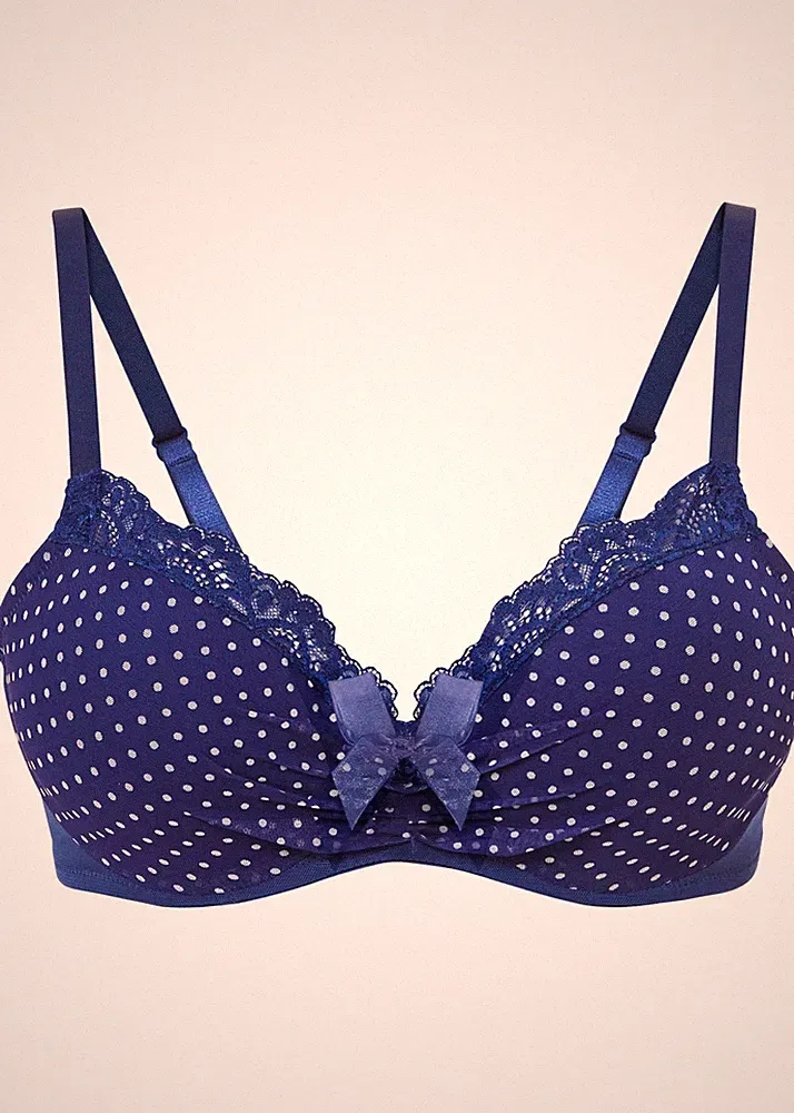Schalen BH mit Bügel Gr. 95 Cup D Mitternachtsblau Damen-Unterwasche Bra Neu*