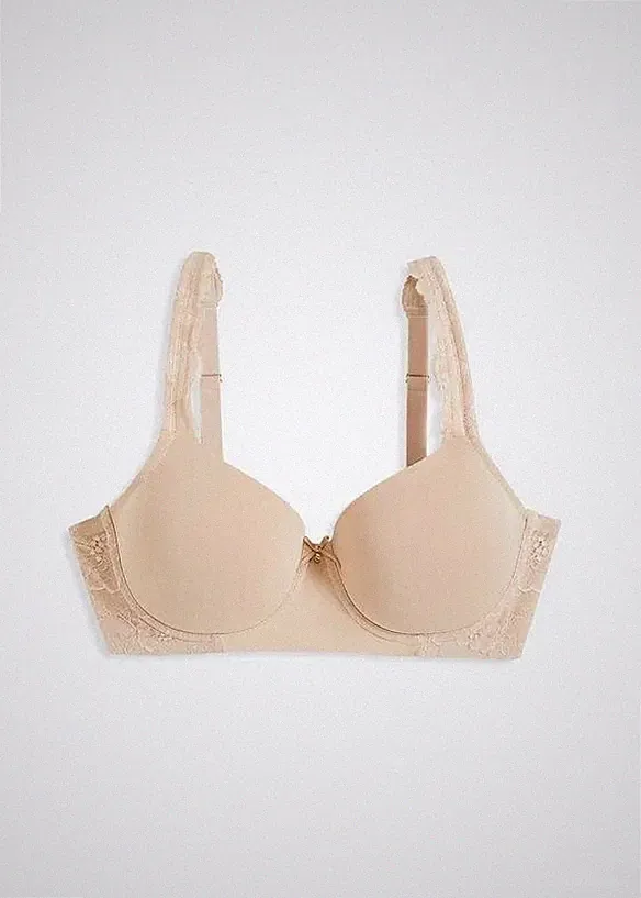 Schalen-BH mit Bügel Gr. 95 Cup F Beige Damen Unterwäsche Oberteil Neu