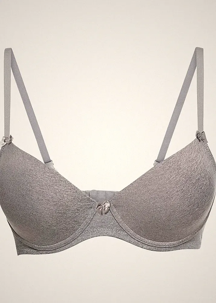 Schalen BH mit Bügel Gr. (95) E Graumelange Damen-Unterwasche Oberteil Neu