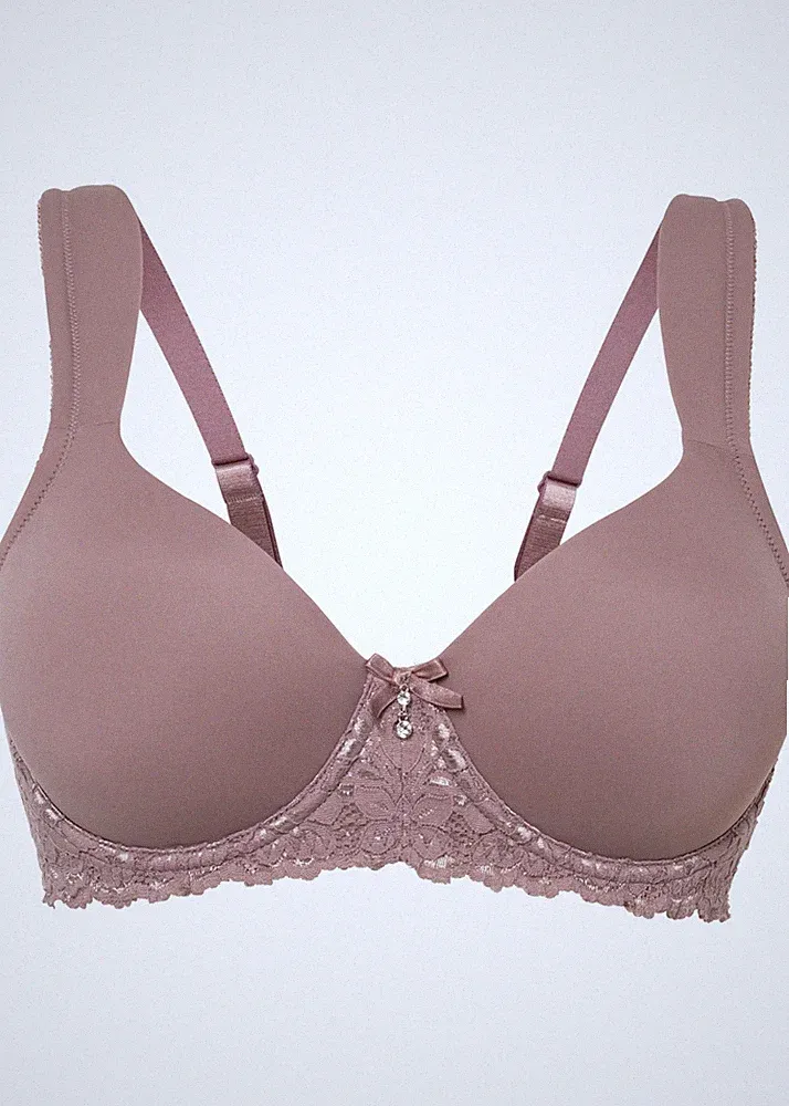 Schalen BH mit Bügel recyceltem Polyamid Gr 75 Cup B Braun Damen-Unterwäsche Neu