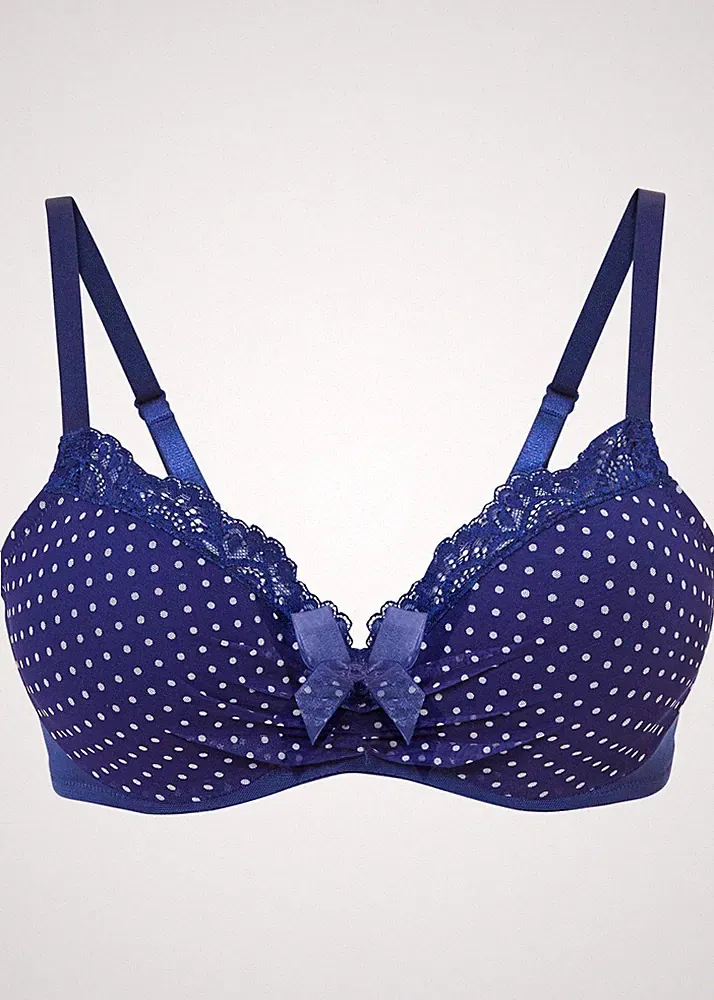 Schalen BH mit Bügel und toller Raffung Gr. 95 Cup D Mitternachtsblau Neu