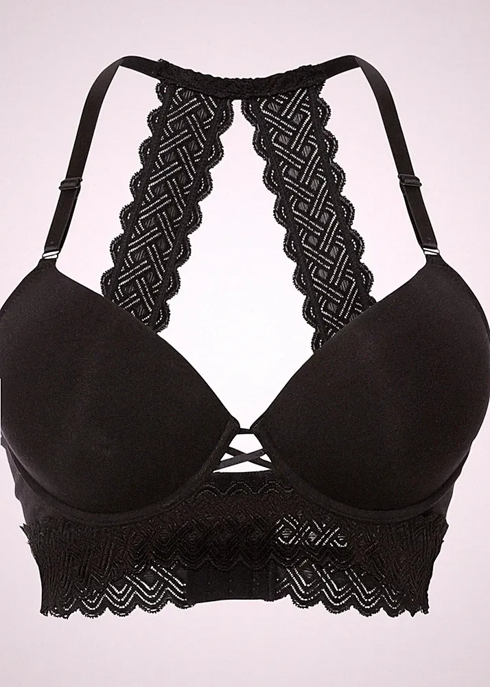 Schalen BH mit Racerback Gr. (100) D Schwarz Damen Unterwäsche Oberteil Neu