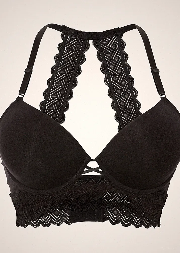 Schalen BH mit Racerback Gr. 85 Cup C Schwarz Damen-Unterwasche Bra R-Ware Neu