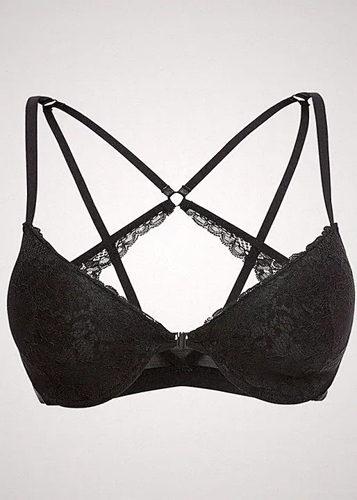 Schalen BH mit Racerback Gr. (85) D Schwarz Damen-Bra Oberteil Neu*