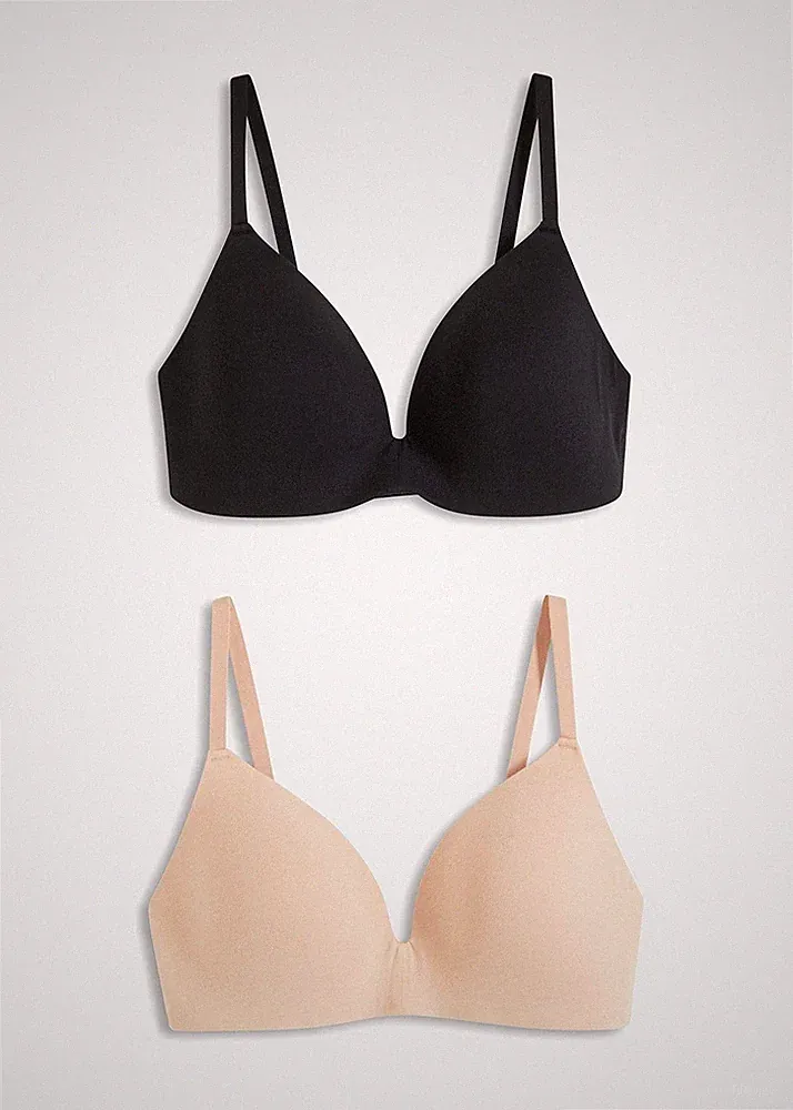 Schalen-BH ohne Bügel Gr. (75) A Beige Damen-Bra Oberteil Neu*