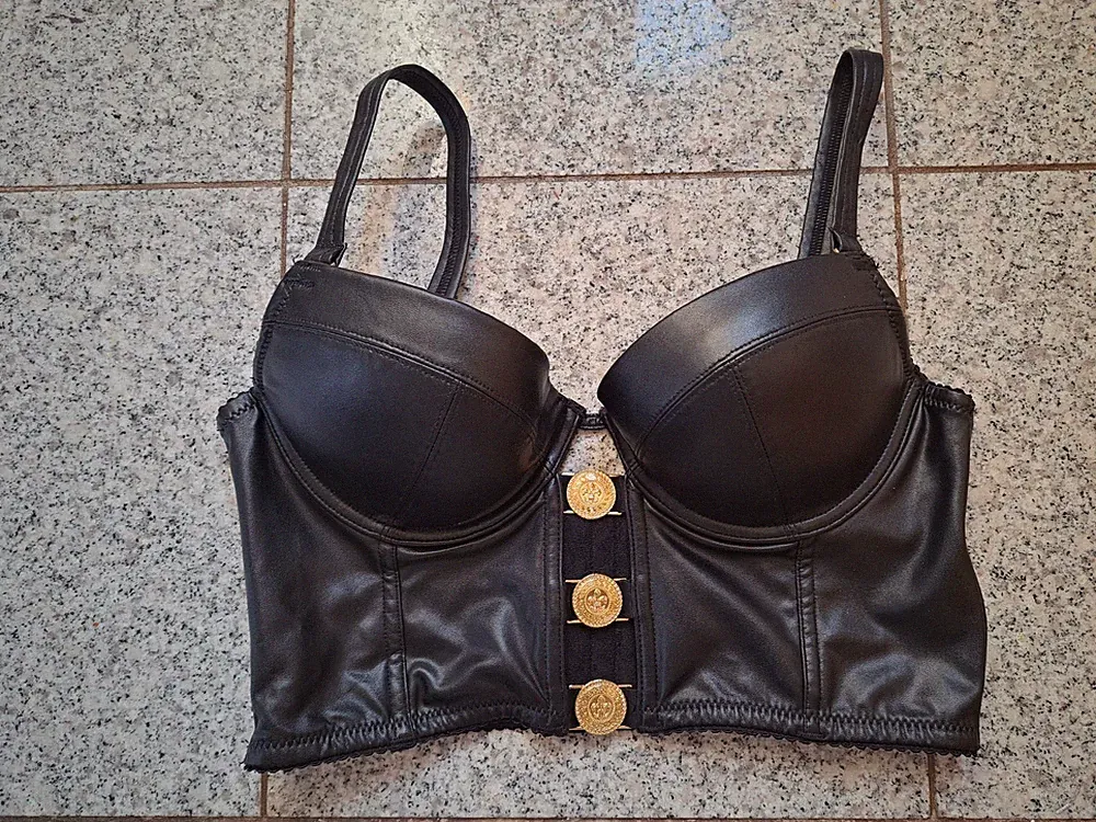 Schöner Censored BH New Yorker push Up 75C Sexy Censored Fake Leder Lack Kinky