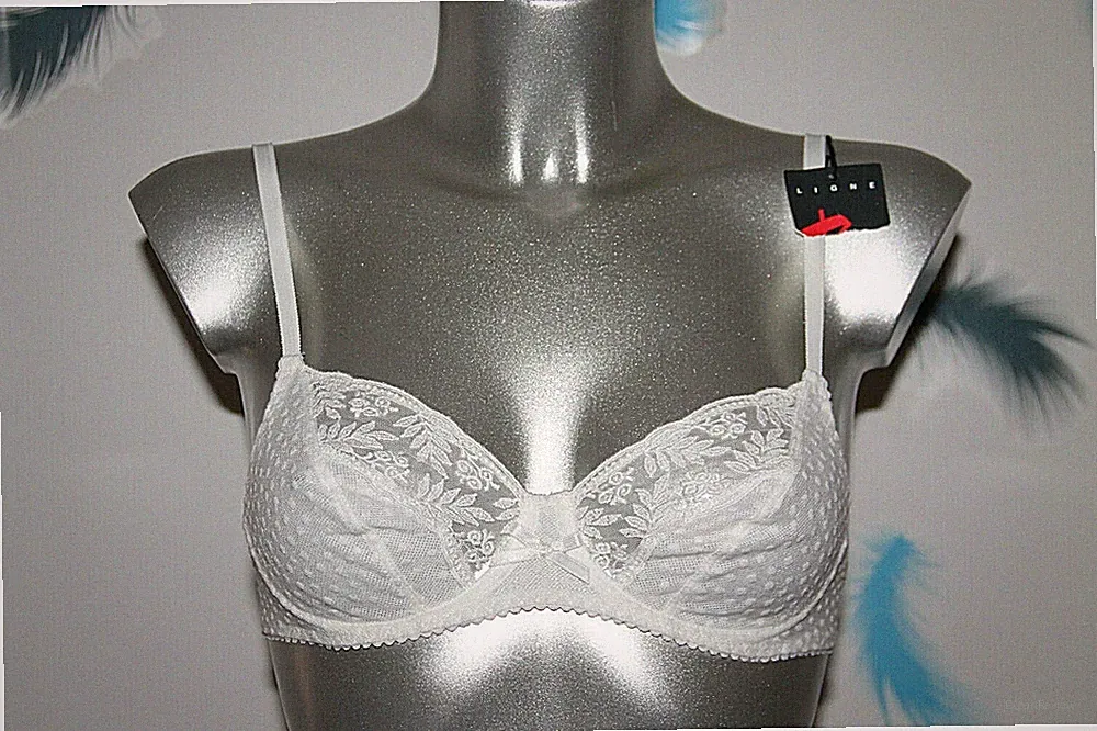 Schöner RIEN Balconette BH Weiß Neu Etikett 85B, US 32B