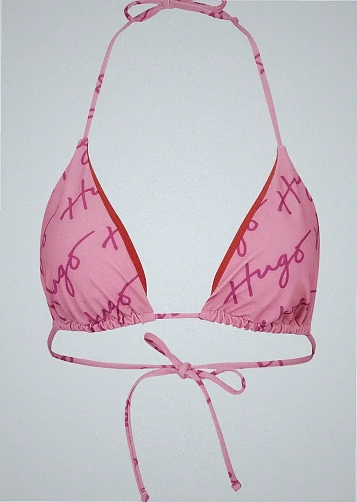 Schönes Original Hugo Bikini Oberteil Triangel BH neu mit Etikett Größe Large rosa neu mit Etikett