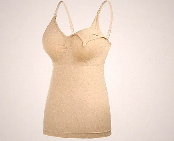 Schwangerschaft Top für Schwangere figurbetont Größe S Top trägerlos Beige