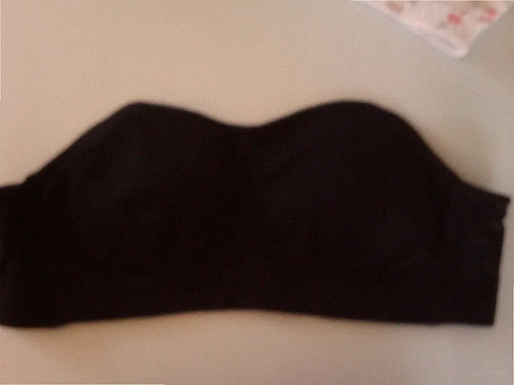 schwarzer gepolsterter trägerloser Bandeau Pull On BH Bralette Gr. XL extra groß