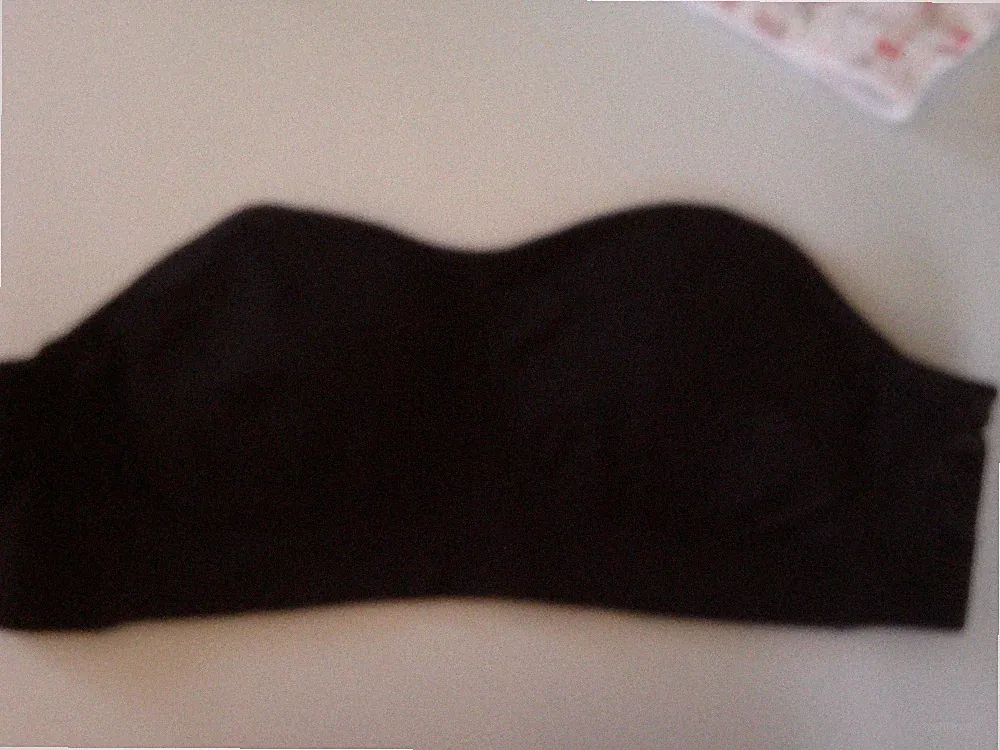schwarzer gepolsterter trägerloser Bandeau Pull On BH Bralette Gr. XL extra groß