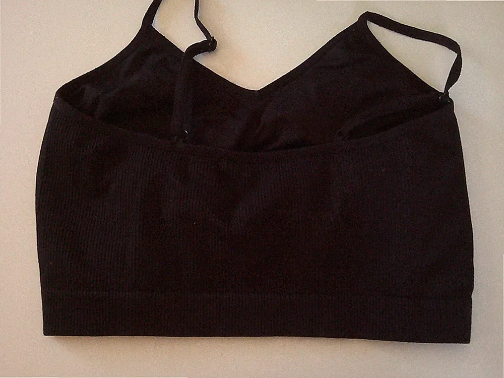 schwarzer gerippter Pull On BH Bralette Gr. 4XL XXXXL