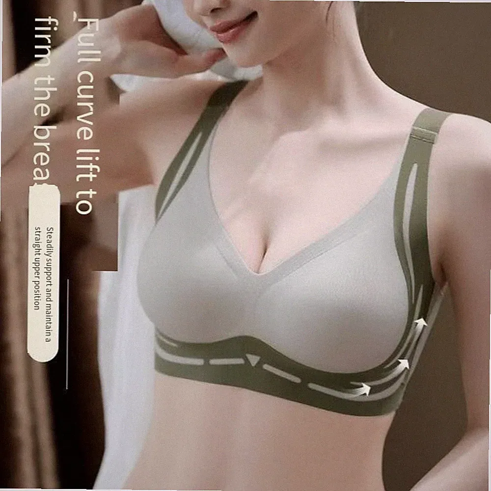 Seamless BH ohne Bügel für Damen - große Größe V-Ausschnitt offener Rücken