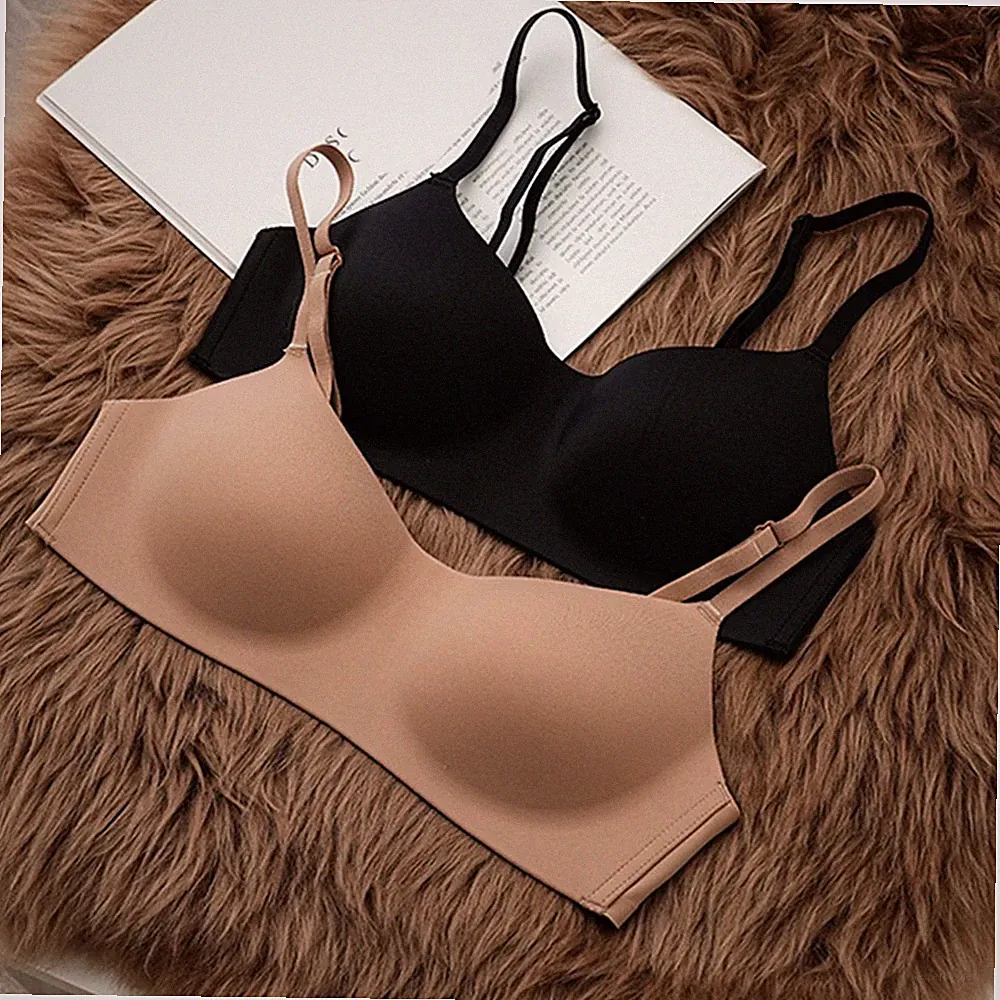 Seamless Comfort Damen Unterwäsche glänzend dünn ohne Bügel BH für den Allt