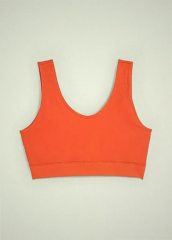 Seamless Sport-BH mit leichtem Halt Gr. S Orange Damen-Unterwäsche Oberteil Neu