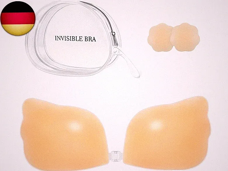 Selbstklebender BH, trägerlos, ultra-klebrig, unsichtbar, Push-up-Silikon-BH