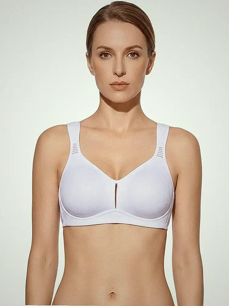 Selene Elvira Minimizer BH ohne Bügel | BH weiß breite Träger Mikrofaser Komfort
