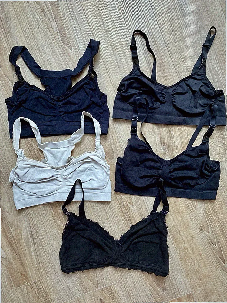 Set 4x Medela Still-BHs bra bustier schwarz weiß Größe M 38 1x h&M 80D