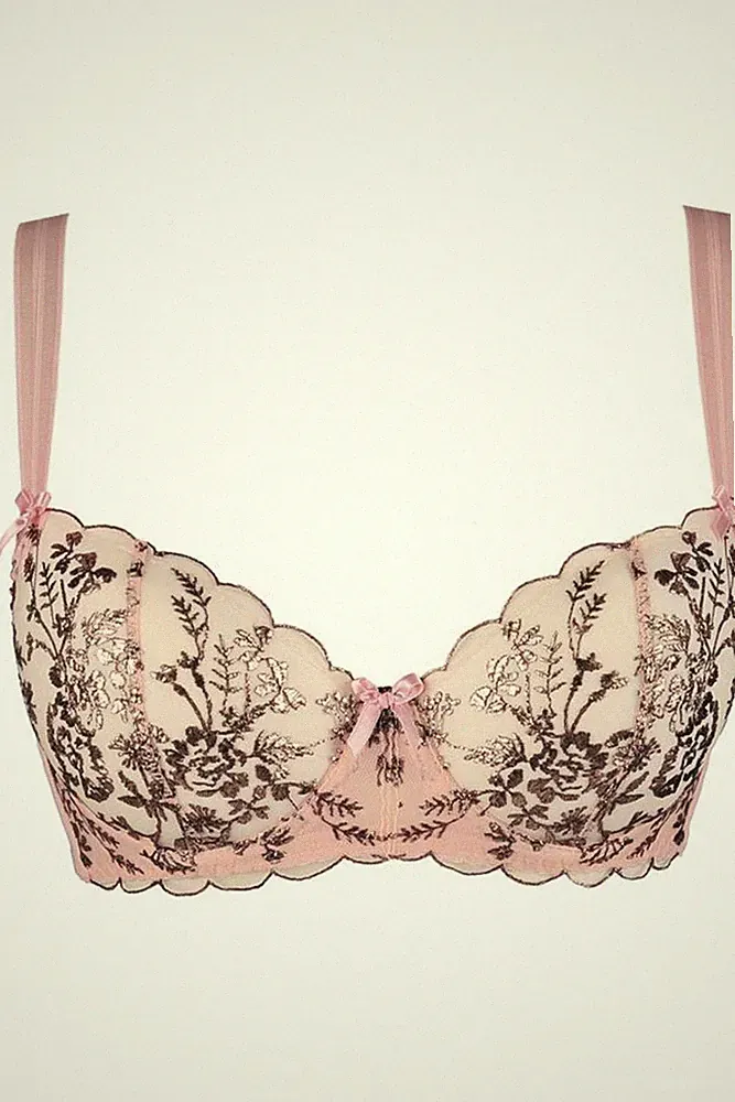 Sexy Axami V-9521 Balconette BH zart rosa mit goldener Verzierung Dessous