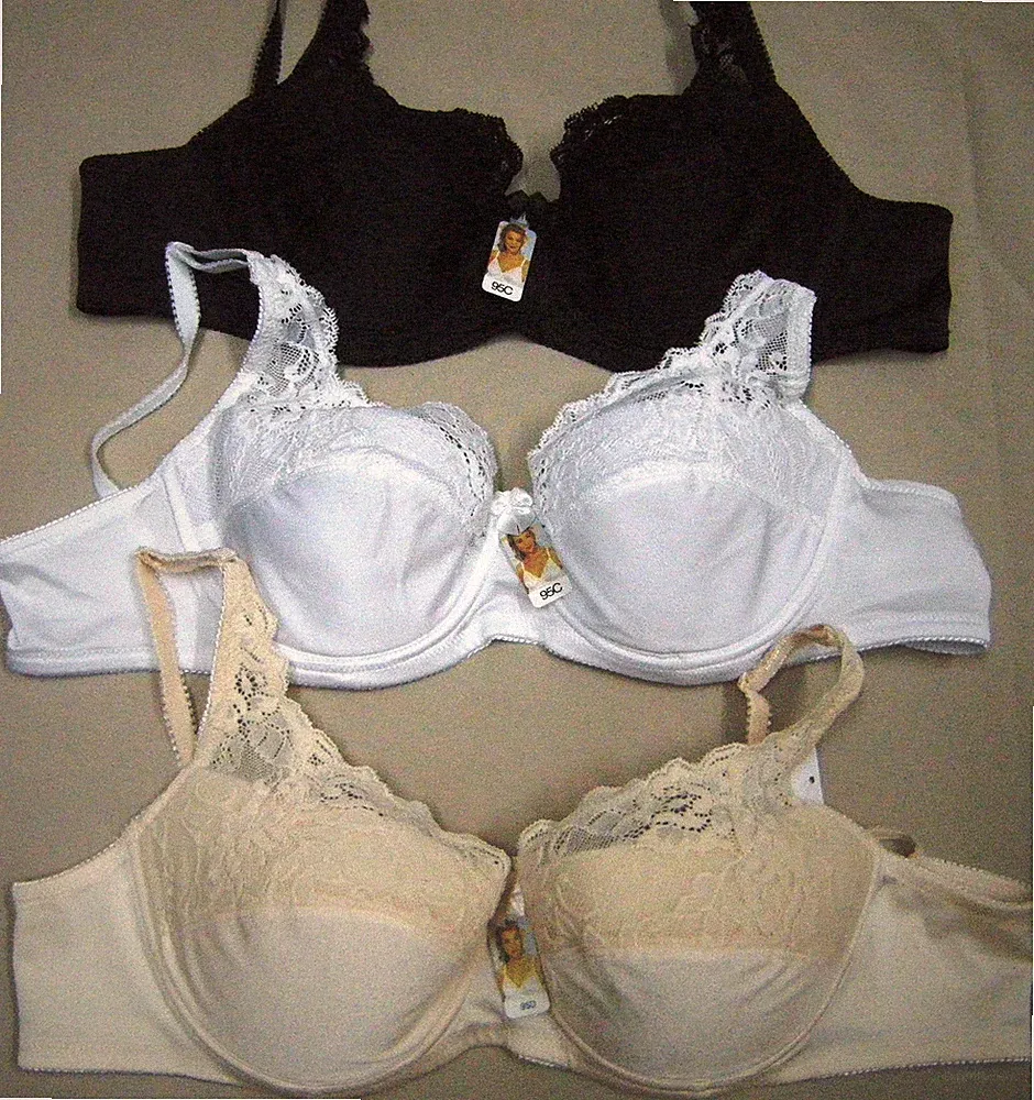 sexy schöner Push-Up BH Gr. 90,95 A, B, C, D in Weiß Haut Schwarz mit Spitze