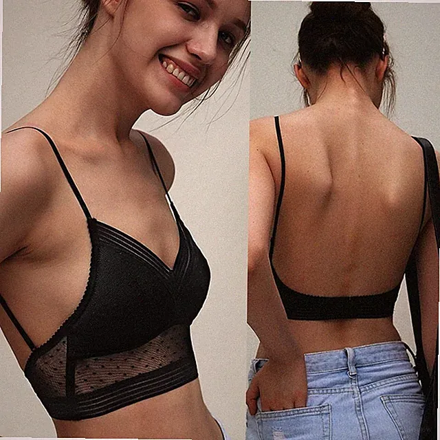 Sexy Spitze Trägerlos Bralet Push Up Bh Rückenfrei Neckholder Gekürzt Rohr Top