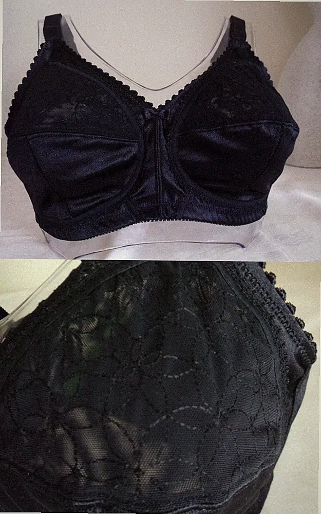 SG OHNE BÜGEL OVERSIZE SATIN SCHWARZ TOP MÜTZE STICKEREI 100B