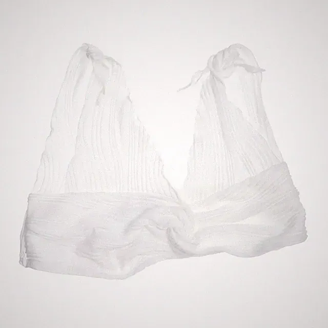 Shein, Bandeau-BH, Größe: 36, Weiß, Polyester, Chevron, Damen #tdp